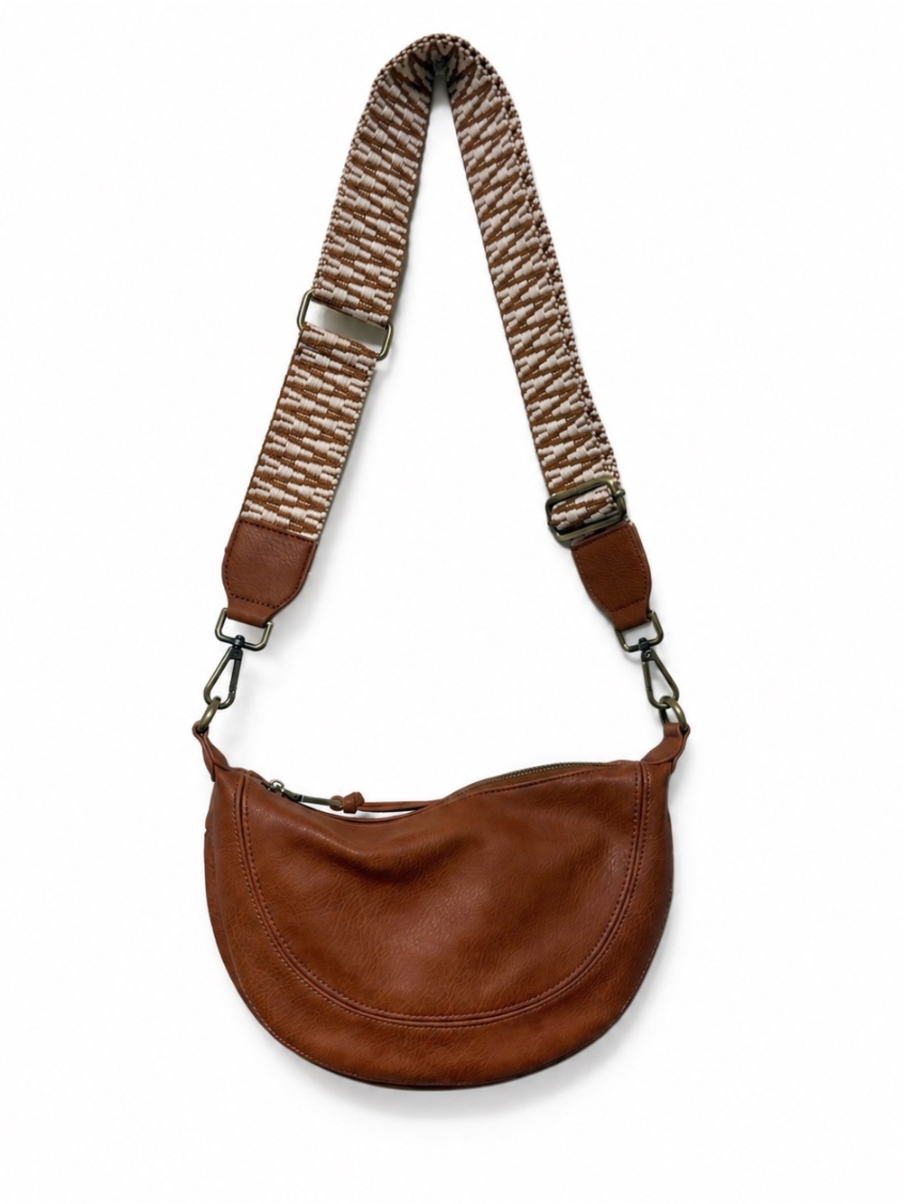 🦋 Urban Outfitters| Brown Faux Leather Crescent Crossbody Shoulder Bag Boho